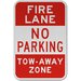 Fire Lane No Parking Tow Away Zone Sign